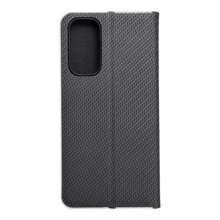 Peňaženkové puzdro LUNA Book Carbon na XIAOMI Redmi Note 11S Uhlíkové vlákno, Elegant Čierny