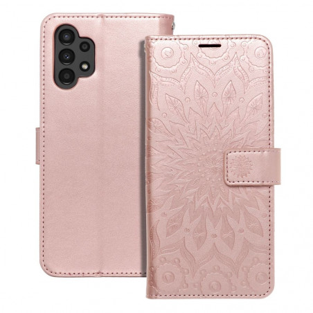 Peňaženkové puzdro MEZZO Book na Samsung Galaxy A13 LTE Mandala Ružovo-zlatý