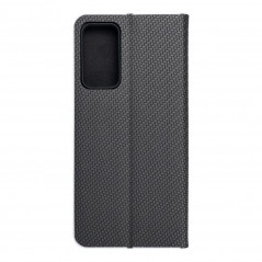 Peňaženkové puzdro LUNA Book Carbon na XIAOMI Redmi Note 11 Pro Uhlíkové vlákno, Elegant Čierny