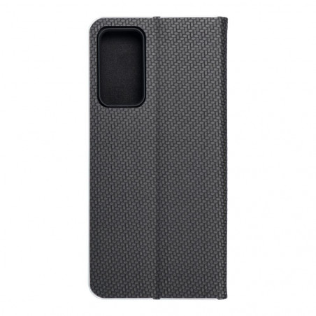 Peňaženkové puzdro LUNA Book Carbon na XIAOMI Redmi Note 11 Pro Uhlíkové vlákno, Elegant Čierny