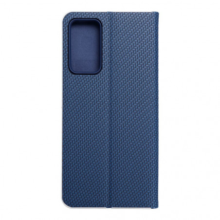 Peňaženkové puzdro LUNA Book Carbon na XIAOMI Redmi Note 11 Pro 5G Uhlíkové vlákno, Elegant  Modrý