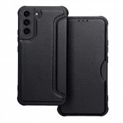 Peňaženkové puzdro Razor Book na Samsung Galaxy S22 Plus Uhlíkové vlákno, Karbónový vzor Čierny