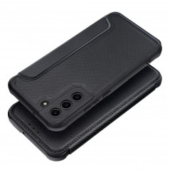 Peňaženkové puzdro Razor Book na Samsung Galaxy S22 Plus Uhlíkové vlákno, Karbónový vzor Čierny