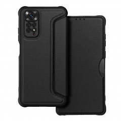Peňaženkové puzdro Razor Book na XIAOMI Redmi Note 11S Uhlíkové vlákno, Karbónový vzor  Čierny
