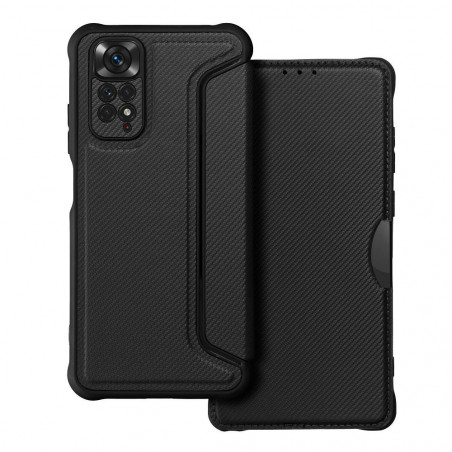 Peňaženkové puzdro Razor Book na XIAOMI Redmi Note 11S Uhlíkové vlákno, Karbónový vzor  Čierny