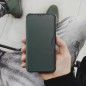 Peňaženkové puzdro Razor Book na Apple iPhone 13 mini Uhlíkové vlákno, Karbónový vzor  Tmavo zelený