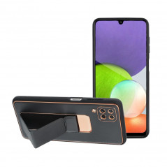 Kryt LEATHER Case Kickstand na Samsung Galaxy A04s Čierny