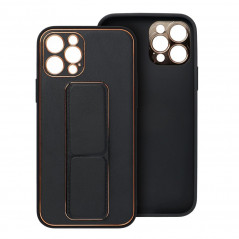 Kryt LEATHER Case Kickstand na Samsung Galaxy A04s Čierny