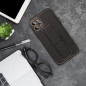 Kryt LEATHER Case Kickstand na Samsung Galaxy A04s Čierny