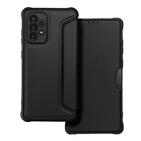 Peňaženkové puzdro Razor Book na Samsung Galaxy A33 Uhlíkové vlákno, Karbónový vzor Čierny