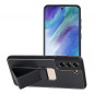 Kryt LEATHER Case Kickstand na Samsung Galaxy S21 FE 5G Čierny