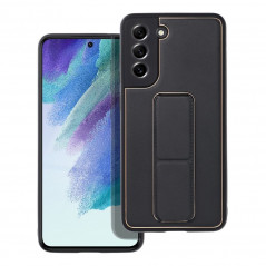 Kryt LEATHER Case Kickstand na Samsung Galaxy S21 FE 5G Čierny