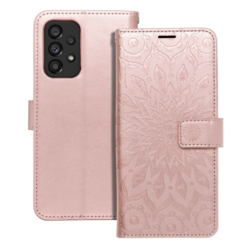 Peňaženkové puzdro MEZZO Book na Samsung Galaxy A53 5G Mandala  Ružovo-zlatý