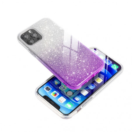 Kryt Shining na Apple iPhone 12 Pro Prehľadný a fialový