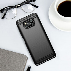 Kryt Carbon na XIAOMI Poco X3 NFC Elegant  Čierny