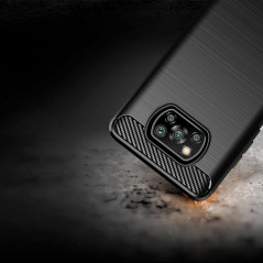 Kryt Carbon na XIAOMI Poco X3 NFC Elegant  Čierny