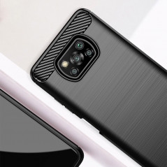 Kryt Carbon na XIAOMI Poco X3 NFC Elegant  Čierny