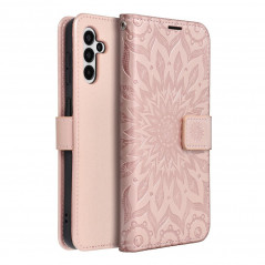 Peňaženkové puzdro MEZZO Book na Samsung Galaxy A13 5G Mandala Ružovo-zlatý