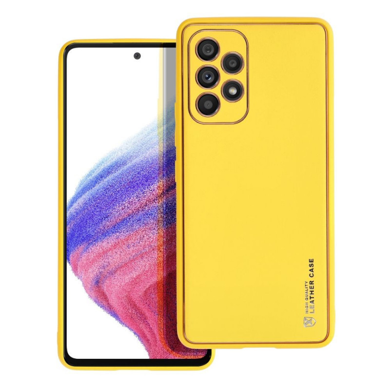 Kryt Leather na Samsung Galaxy A53 5G Žltý