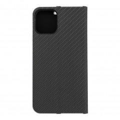 Peňaženkové puzdro LUNA Book Carbon na Apple iPhone 12 Pro Uhlíkové vlákno, Elegant Čierny