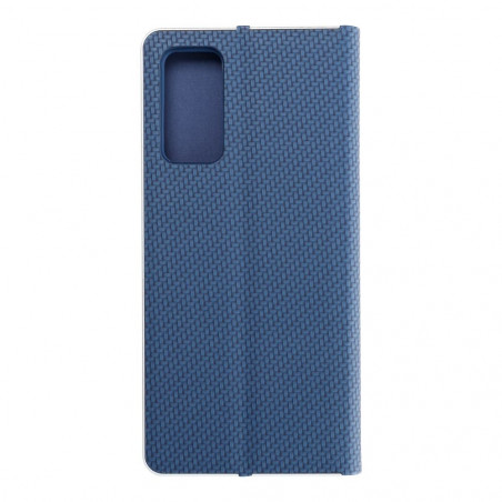 Peňaženkové puzdro LUNA Book Carbon na Samsung Galaxy S20 FE Uhlíkové vlákno, Elegant Modrý