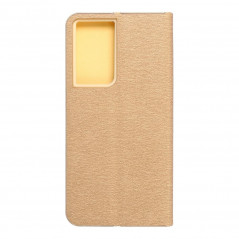 Peňaženkové puzdro LUNA Book Gold na Samsung Galaxy S21 Ultra 5G Elegant Zlatý