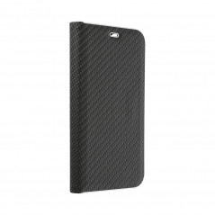 Peňaženkové puzdro LUNA Book Carbon na XIAOMI Poco M3 Pro Uhlíkové vlákno, Elegant  Čierny