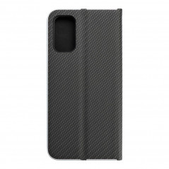 Peňaženkové puzdro LUNA Book Carbon na XIAOMI Poco M3 Pro 5G Uhlíkové vlákno, Elegant  Čierny
