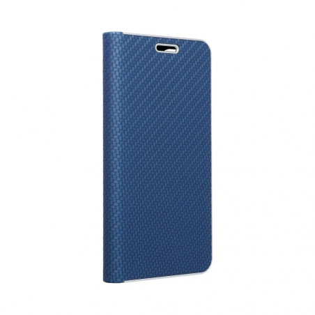 Peňaženkové puzdro LUNA Book Carbon na XIAOMI Poco M3 Pro Uhlíkové vlákno, Elegant  Modrý