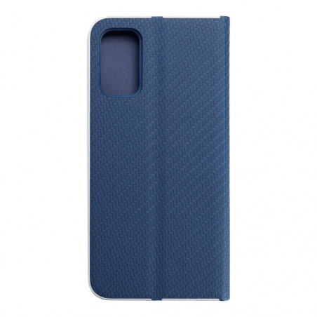 Peňaženkové puzdro LUNA Book Carbon na XIAOMI Poco M3 Pro Uhlíkové vlákno, Elegant  Modrý