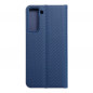 Peňaženkové puzdro LUNA Book Carbon na Samsung Galaxy S21 FE 5G Uhlíkové vlákno, Elegant  Modrý