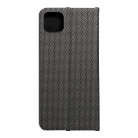 Peňaženkové puzdro LUNA Book Carbon na Samsung Galaxy A22 5G Uhlíkové vlákno, Elegant Čierny