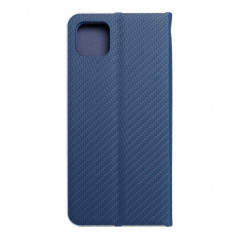 Peňaženkové puzdro LUNA Book Carbon na Samsung Galaxy A22 5G Uhlíkové vlákno, Elegant Modrý