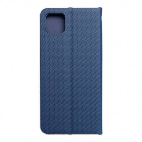 Peňaženkové puzdro LUNA Book Carbon na Samsung Galaxy A22 5G Uhlíkové vlákno, Elegant Modrý