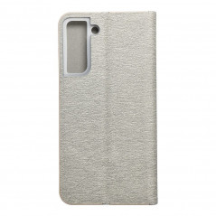 Peňaženkové puzdro LUNA Book Gold na Samsung Galaxy S21 FE 5G Elegant Strieborný