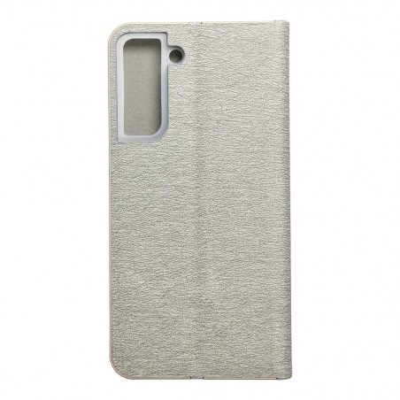 Peňaženkové puzdro LUNA Book Gold na Samsung Galaxy S21 FE 5G Elegant Strieborný
