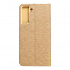 Peňaženkové puzdro LUNA Book Gold na Samsung Galaxy S21 FE 5G Elegant Zlatý