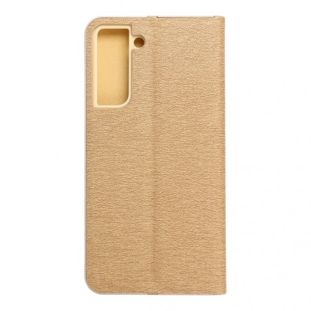 Peňaženkové puzdro LUNA Book Gold na Samsung Galaxy S21 FE 5G Elegant Zlatý