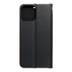 Peňaženkové puzdro LUNA Book Gold na Apple iPhone 13 Pro Max Elegant Čierny