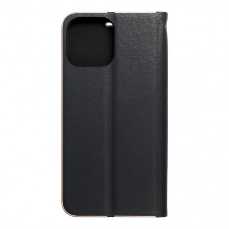 Peňaženkové puzdro LUNA Book Gold na Apple iPhone 13 Pro Max Elegant Čierny