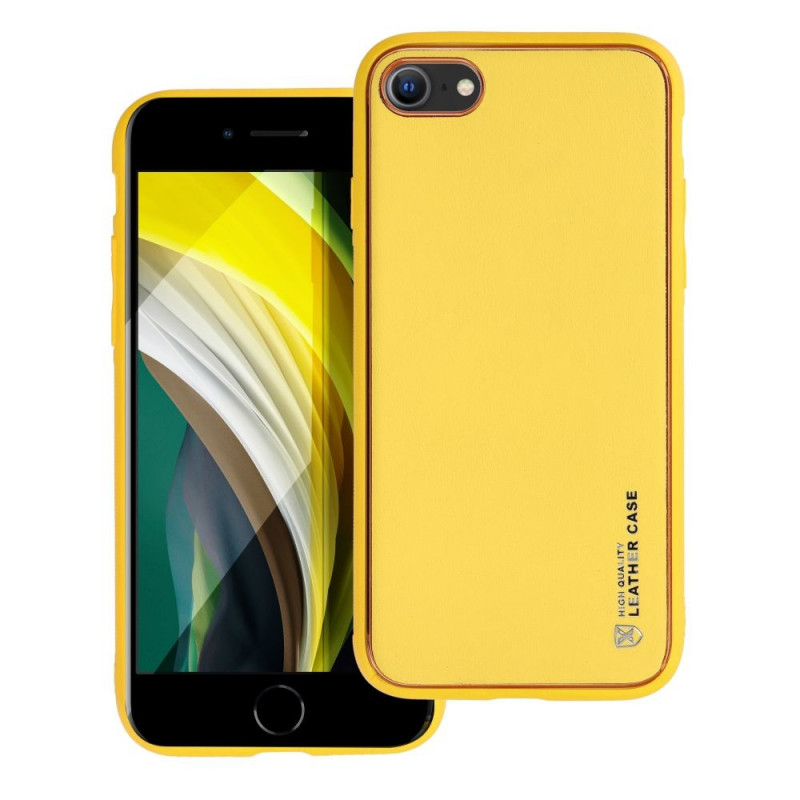Kryt Leather na Apple iPhone SE 2020 Žltý