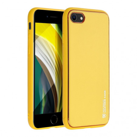 Kryt Leather na Apple iPhone SE 2022 5G Žltý