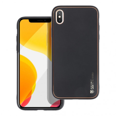 Kryt Leather na Apple iPhone XS Čierny