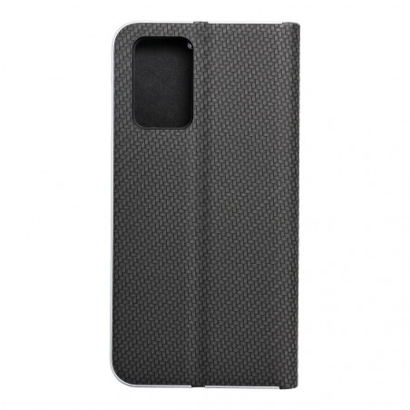 Peňaženkové puzdro LUNA Book Carbon na XIAOMI Redmi 10 Uhlíkové vlákno, Elegant Čierny