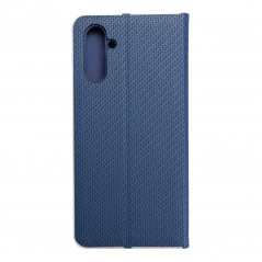 Peňaženkové puzdro LUNA Book Carbon na Samsung Galaxy A04s Uhlíkové vlákno, Elegant Modrý