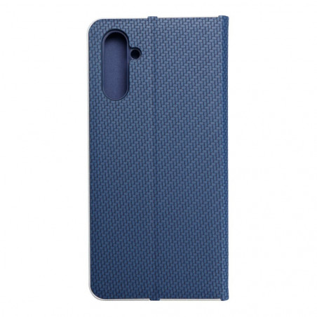 Peňaženkové puzdro LUNA Book Carbon na Samsung Galaxy A04s Uhlíkové vlákno, Elegant Modrý