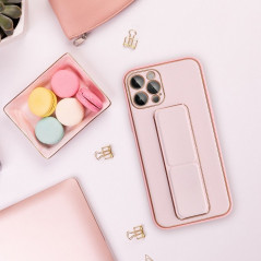 Kryt LEATHER Case Kickstand na Samsung Galaxy A22 5G Ružový