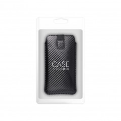 Univerzálne puzdro Pocket Carbon na Samsung Galaxy A41 Karbónový vzor  Čierny 