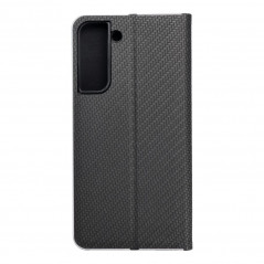 Peňaženkové puzdro LUNA Book Carbon na Samsung Galaxy S22 Plus Uhlíkové vlákno, Elegant  Čierny