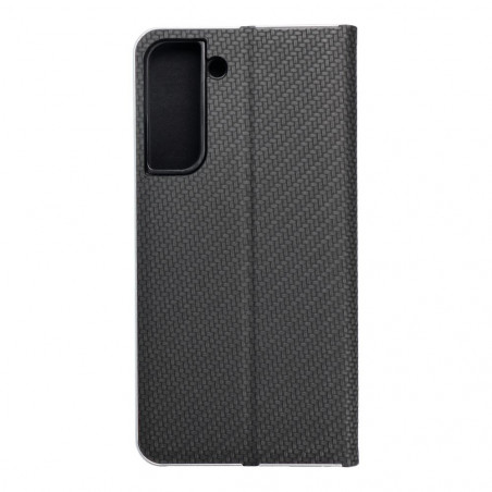 Peňaženkové puzdro LUNA Book Carbon na Samsung Galaxy S22 Plus Uhlíkové vlákno, Elegant  Čierny